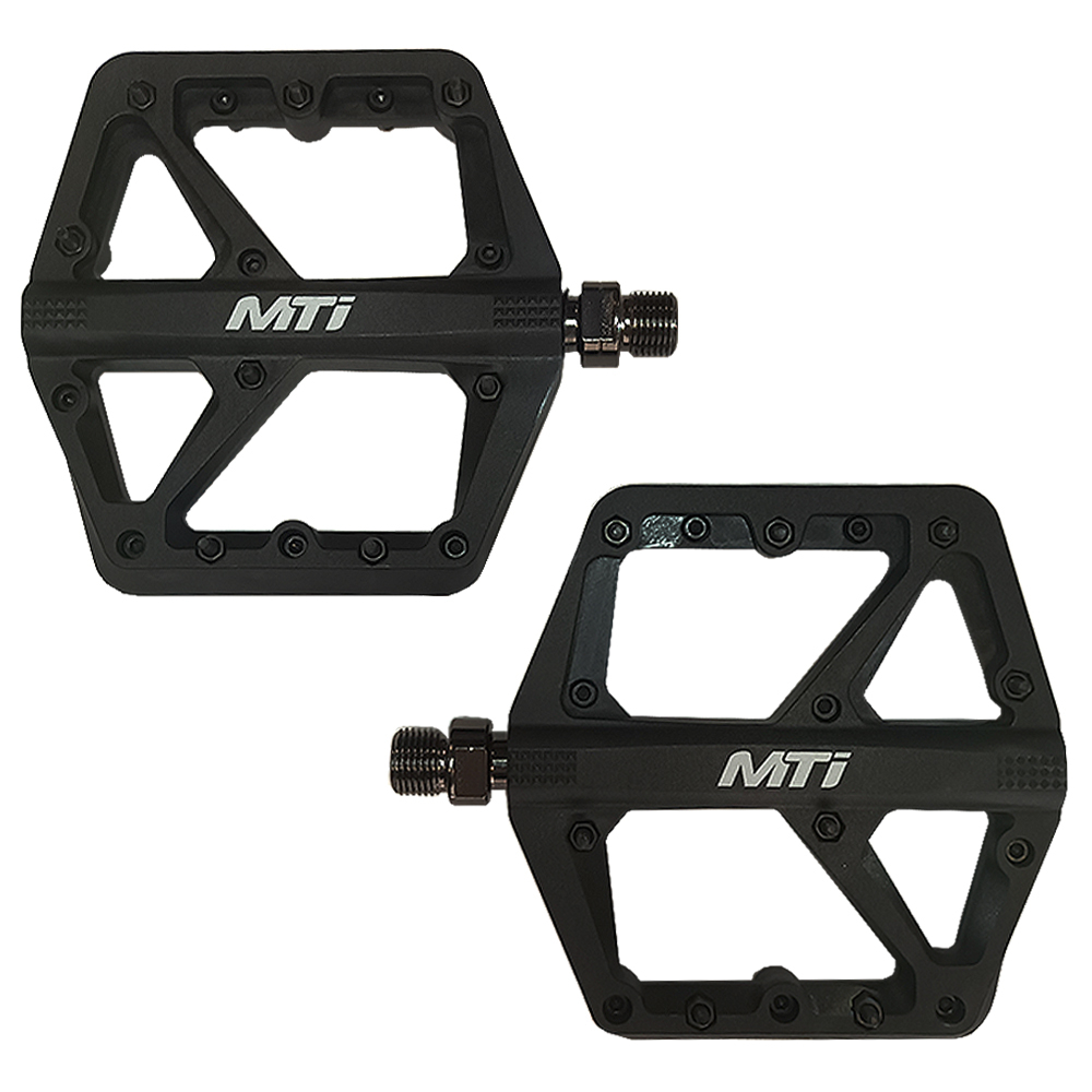 Pedales MTB Plataforma Negro Nylon 9/16 Pines Intercambiables